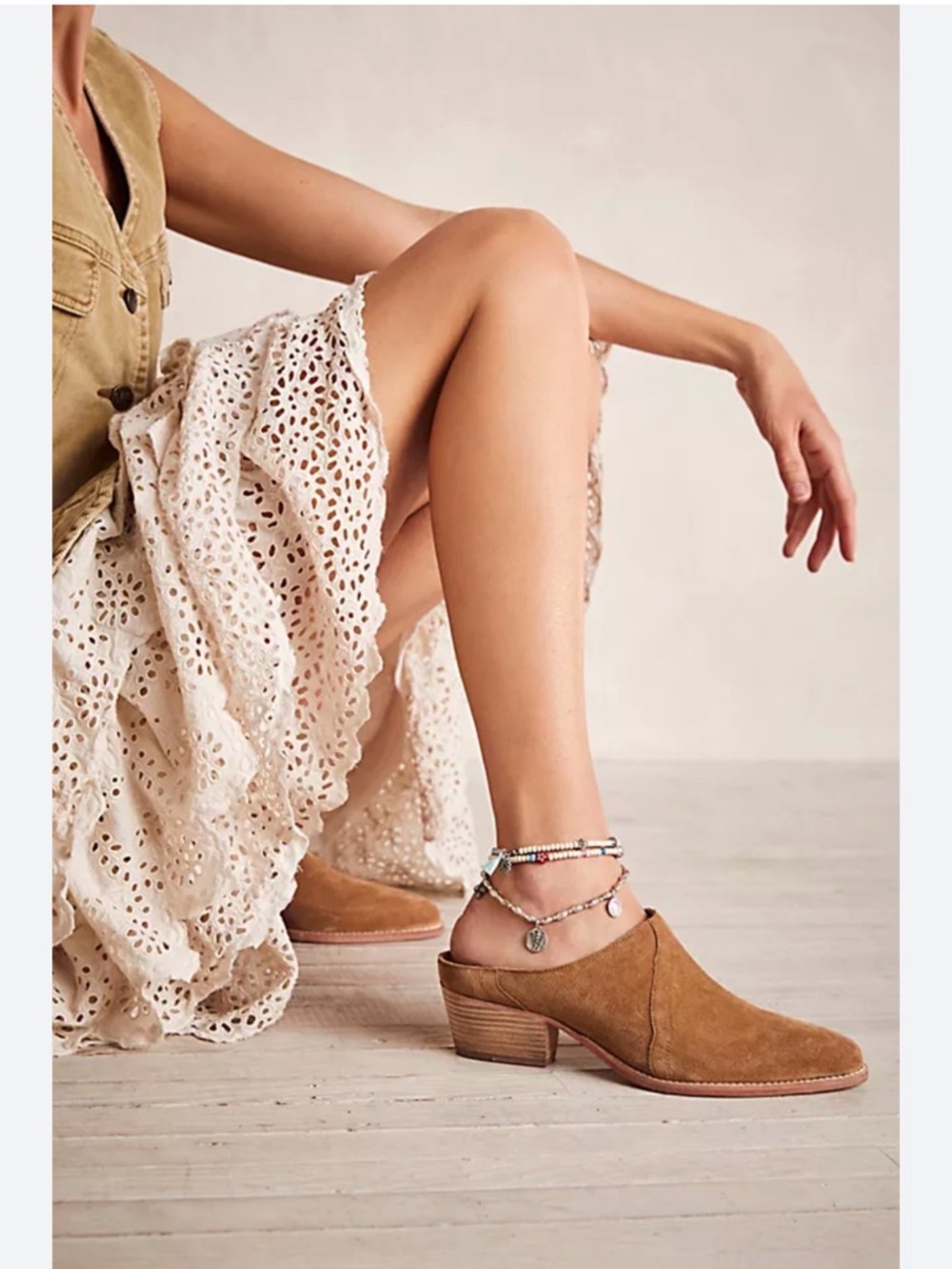 Free People Suede Mule Shoes